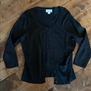 Ann Taylor Loft 3/4 length brown cardigan sweater